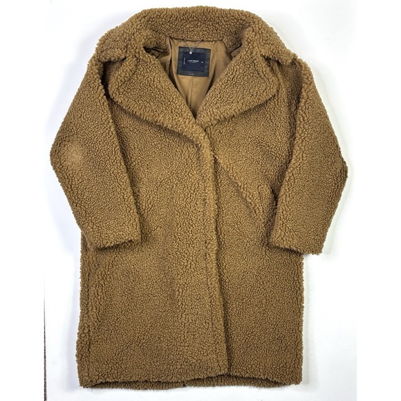 Lucky Brand Jackets & Blazers - Lucky Brand Faux Fur Long Coat Women's XL Brown Teddy Sherpa